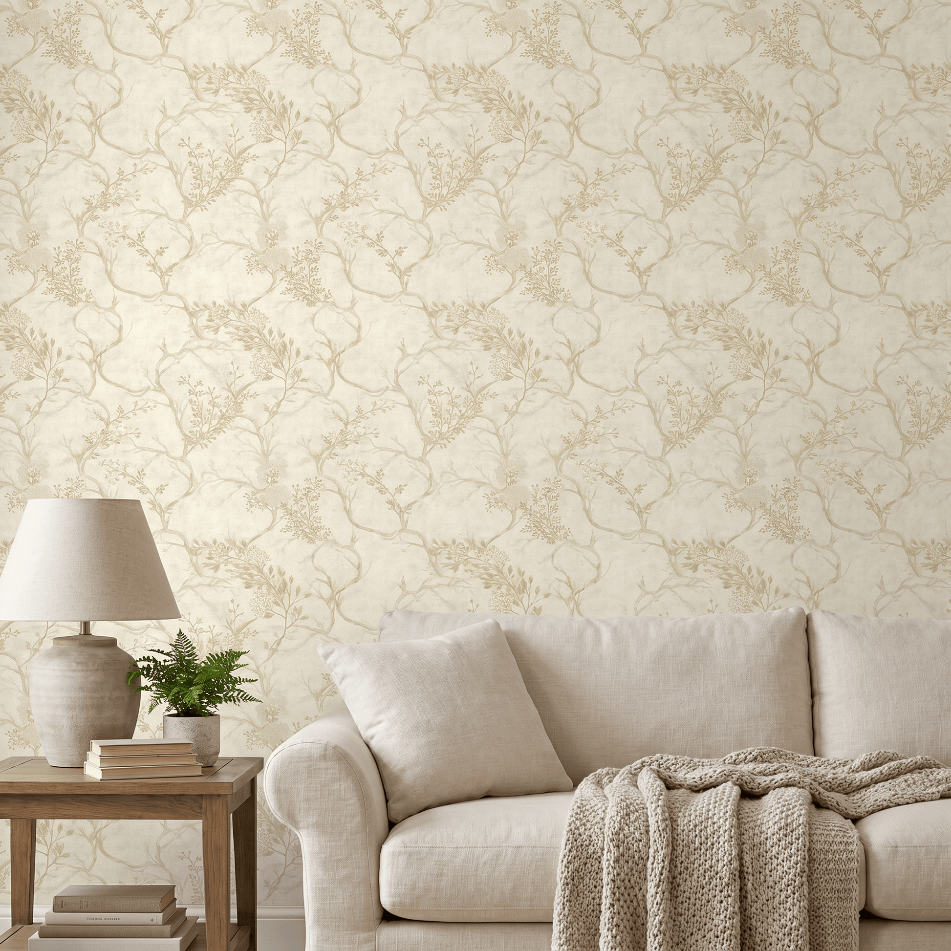 Wallpaper  -  Rasch Albero Natural Floral Trail Wallpaper - 400402  -  60485291