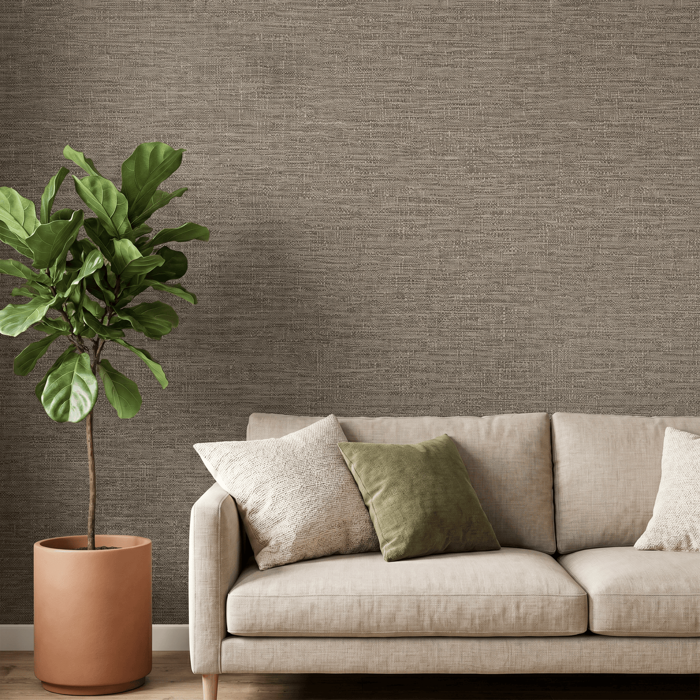 Wallpaper  -  Grandeco Telma Mocha Brown Wallpaper - 199506  -  60485317