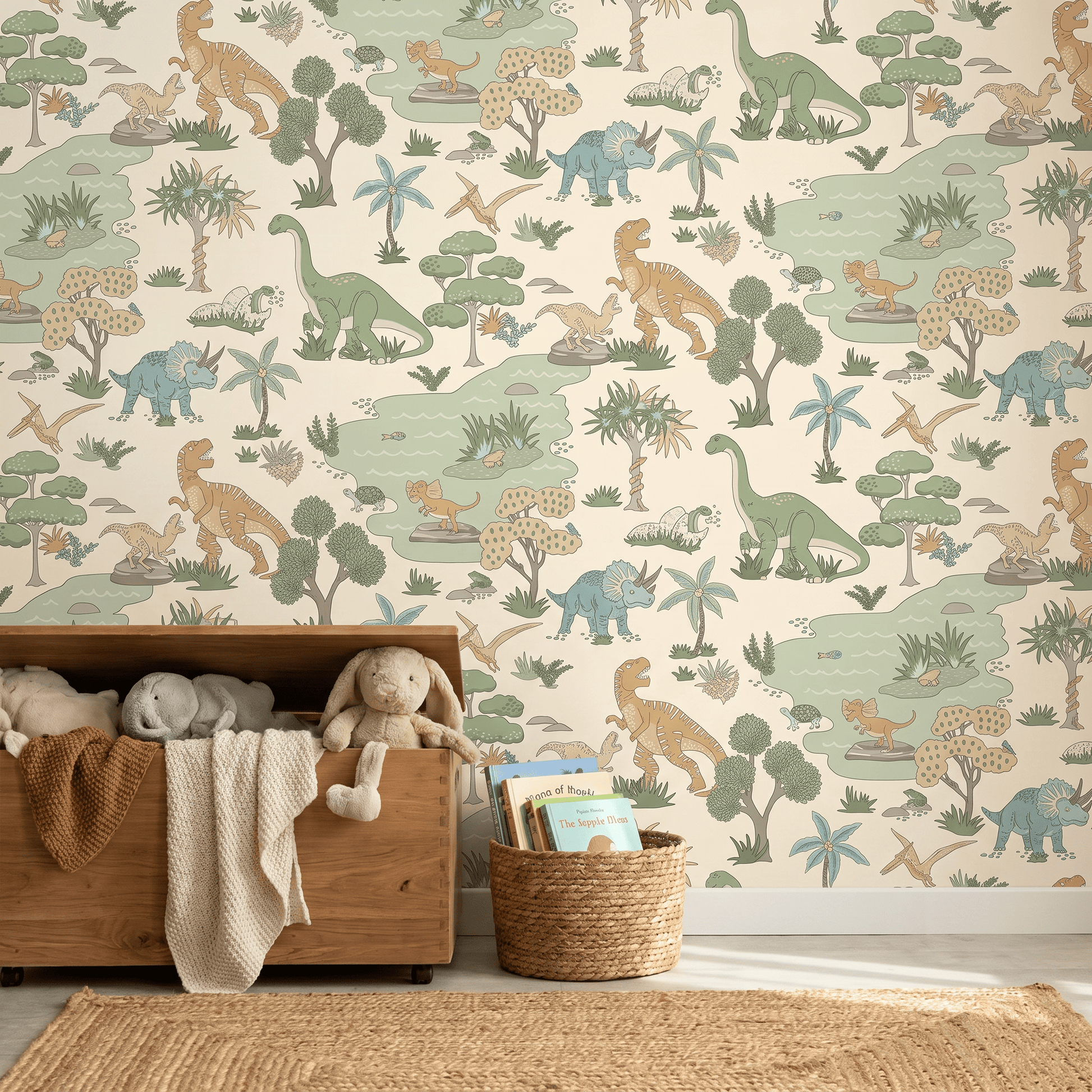 Wallpaper  -  Holden Dino Zoo Cream/Multi Wallpaper - 14012  -  60485327