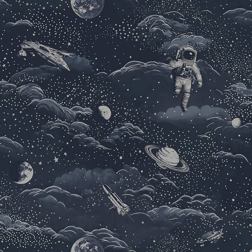 Wallpaper  -  Holden Lost in Space Midnight Blue/Silver Wallpaper - 14051  -  60485329
