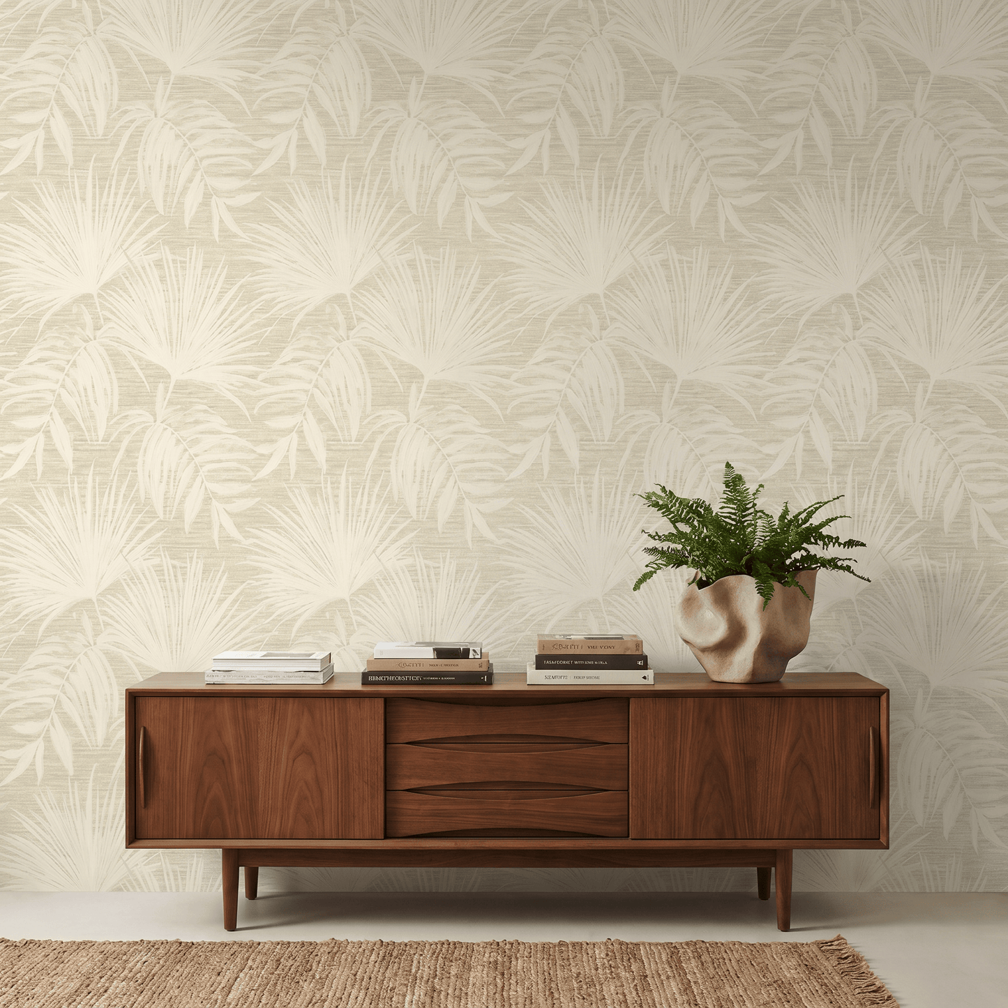 Wallpaper  -  Holden Grasscloth Leaf Cream Wallpaper - 66220  -  60485333