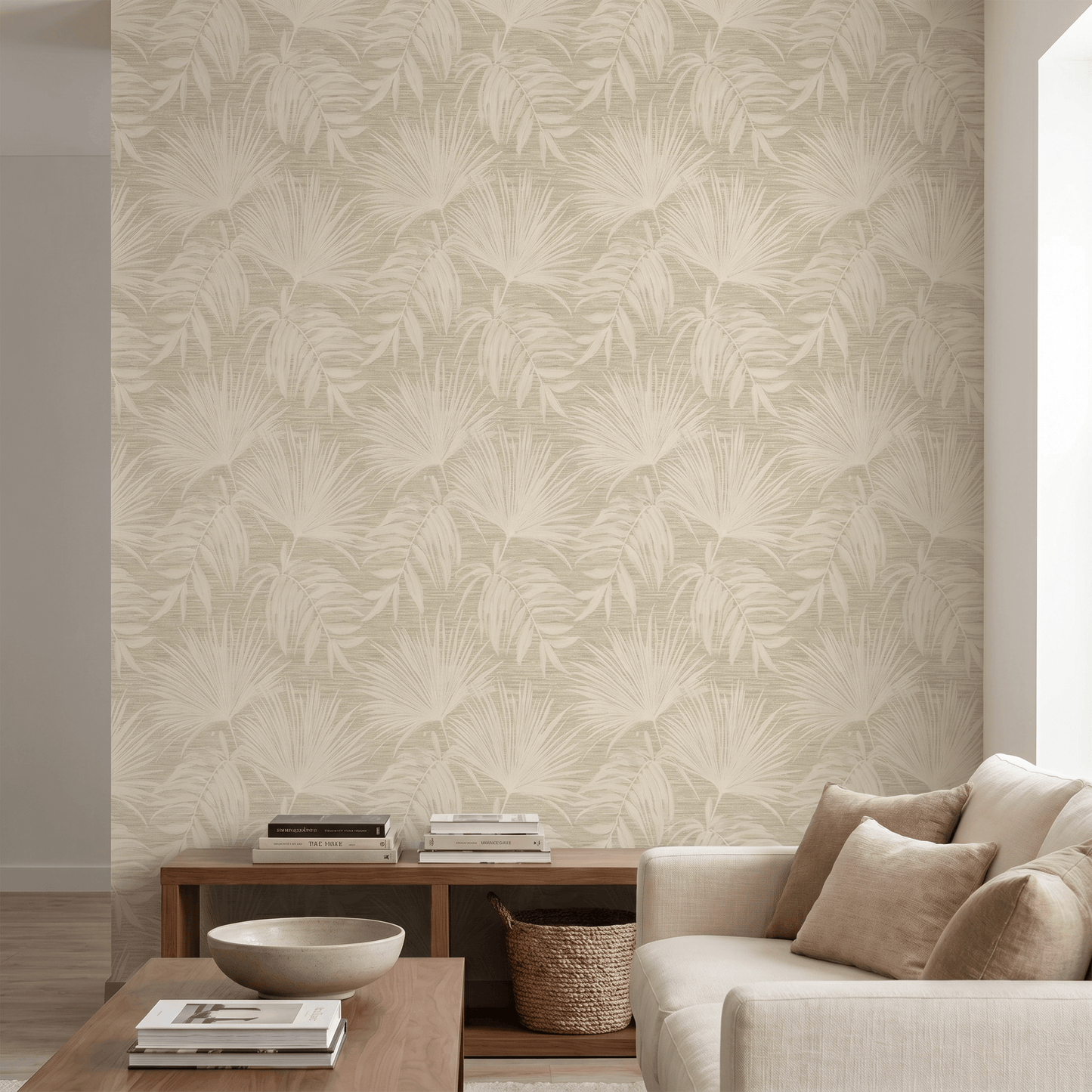 Wallpaper  -  Holden Grasscloth Leaf Taupe Wallpaper - 66221  -  60485335