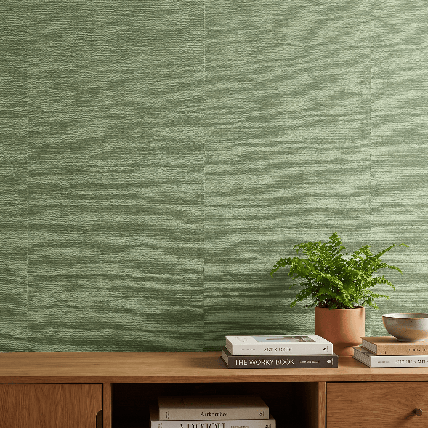 Wallpaper  -  Holden Grasscloth Texture Green - 66232  -  60485343