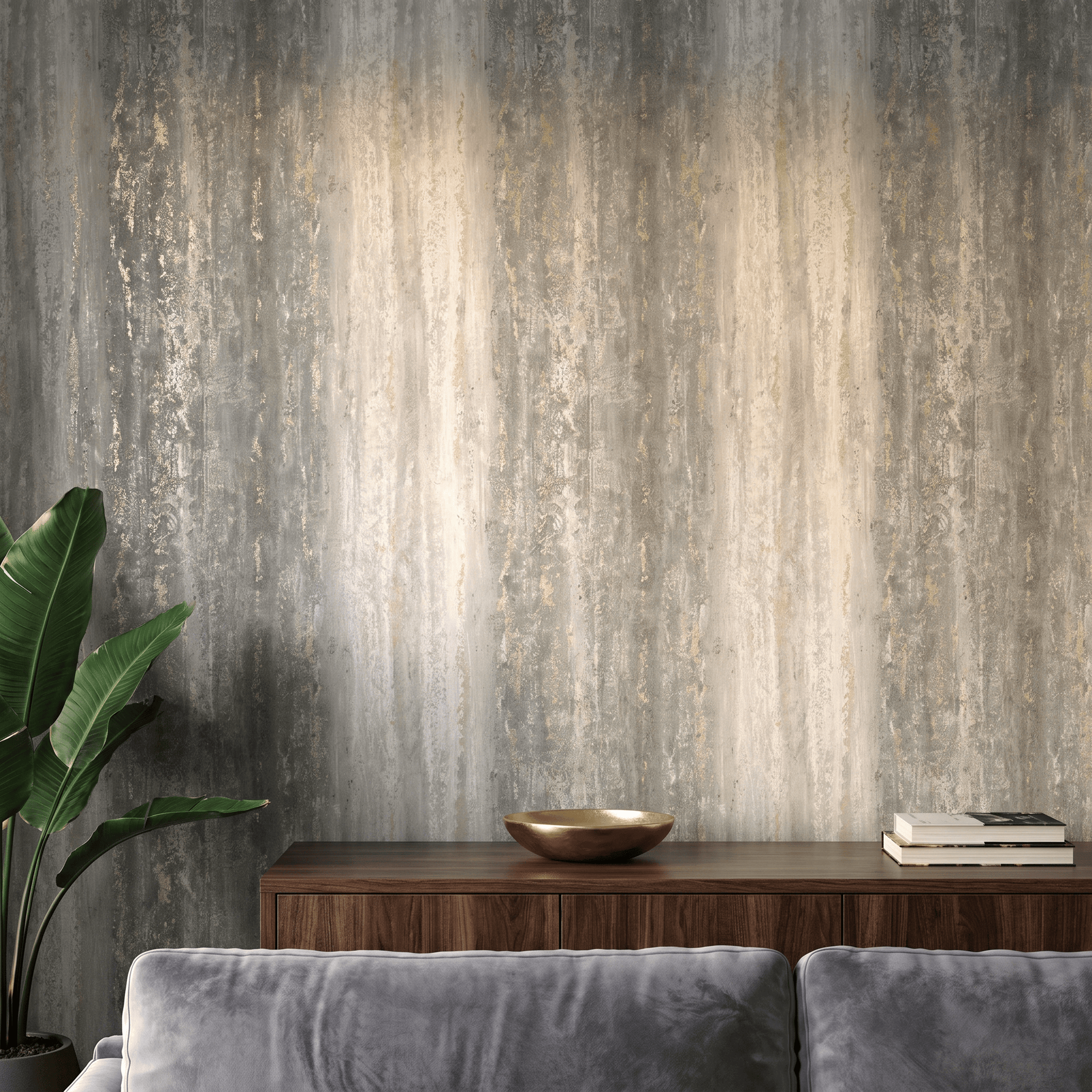 Wallpaper  -  Holden Distressed Stripe Charcoal Wallpaper - 66240  -  60485345