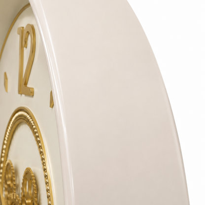 60485393 Beige & Gold Wall Clock - 55.5cm close-up of smooth beige rounded clock frame