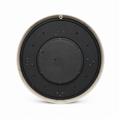 60485393 Beige & Gold Wall Clock - 55.5cm rear view showing black clock mechanism and hanging point
