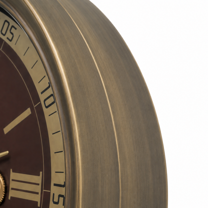 60485396 Brown & Gold Wall Clock - 100.5cm close-up of antique gold-effect frame and brown clock face