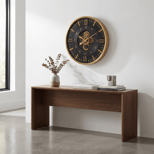 Homeware  -  60485398 Black & Gold Wall Clock - 80cm  -  60485398