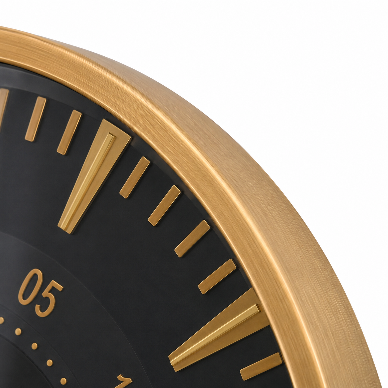 60485398 Black & Gold Wall Clock - 80cm