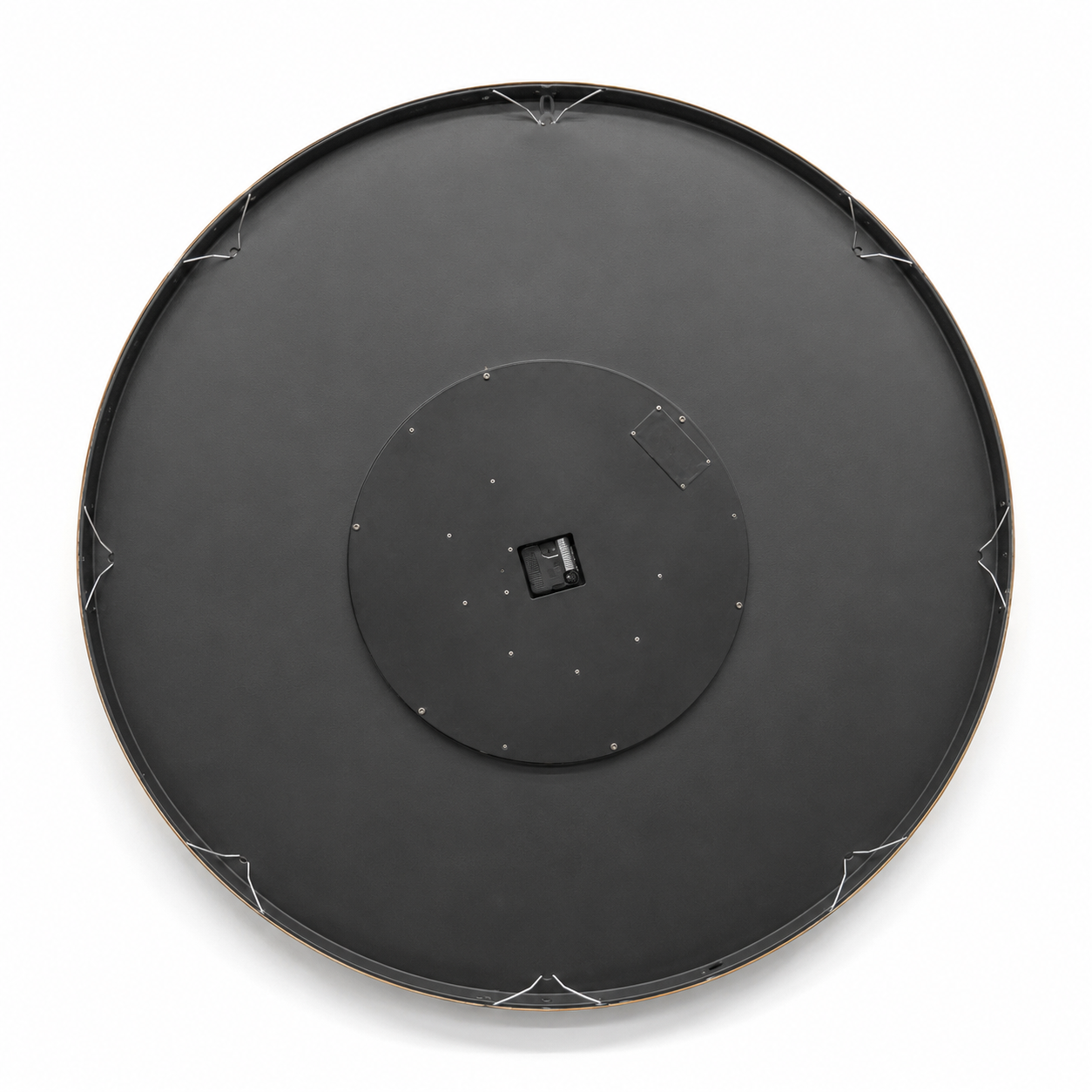 60485399 Black & Gold Wall Clock - 100cm rear view showing clock mechanism and hanging fixture