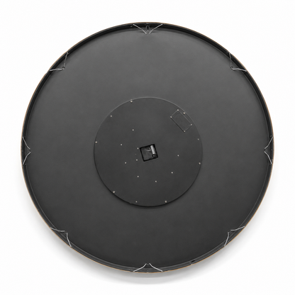 60485399 Black & Gold Wall Clock - 100cm rear view showing clock mechanism and hanging fixture