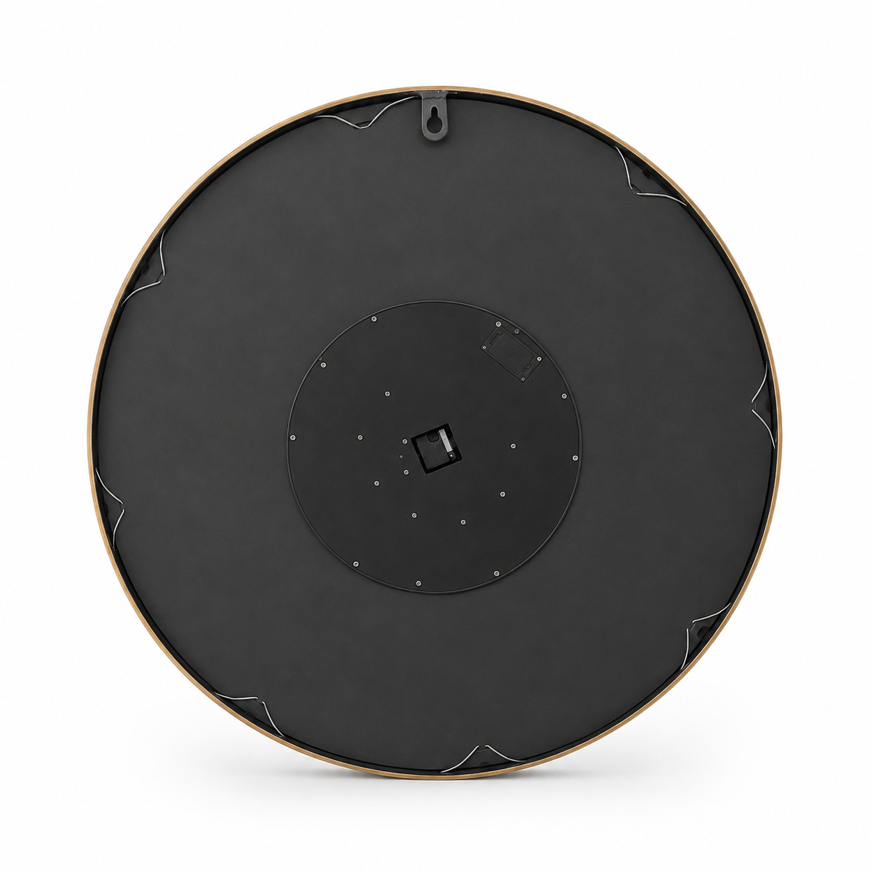 60485400 Black & Gold Wall Clock - 100cm rear view showing clock mechanism and wall hanging point