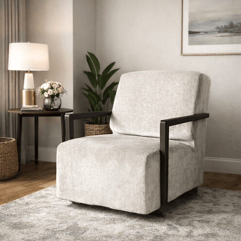 Furniture  -  Hetty Swivel Chair - Husk  -  60485481