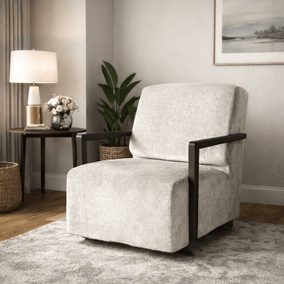 Furniture  -  Hetty Swivel Chair - Husk  -  60485481