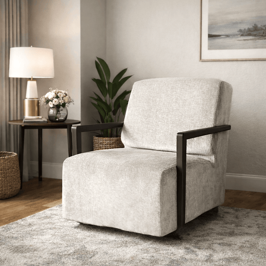 Furniture  -  Hetty Swivel Chair - Husk  -  60485481
