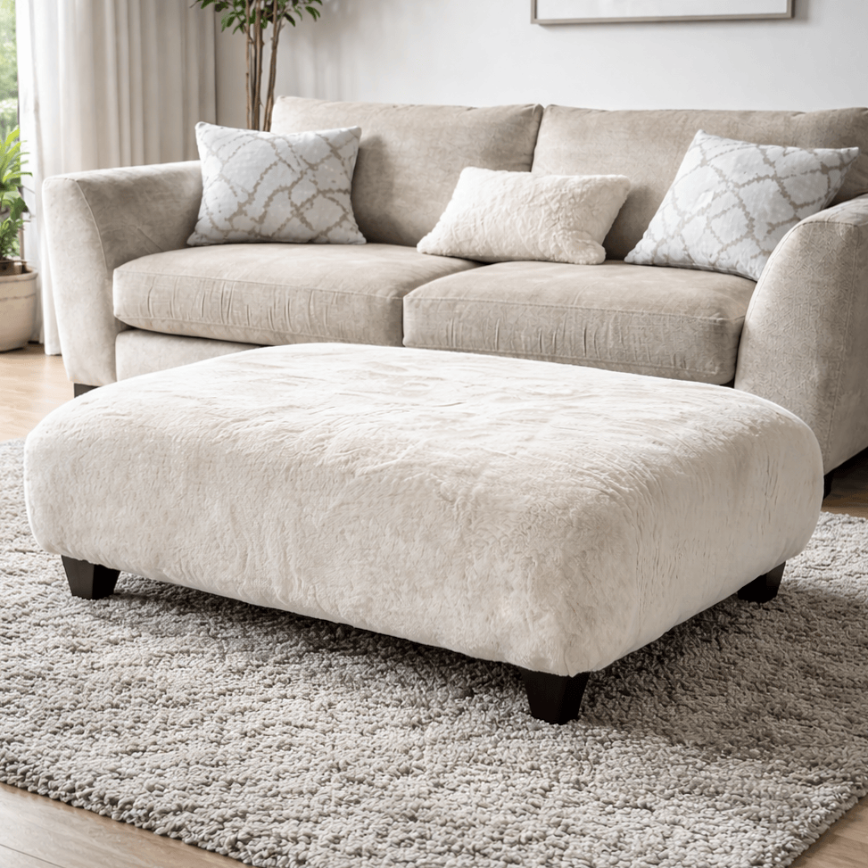 Furniture  -  Hetty Footstool - Ivory  -  60485482
