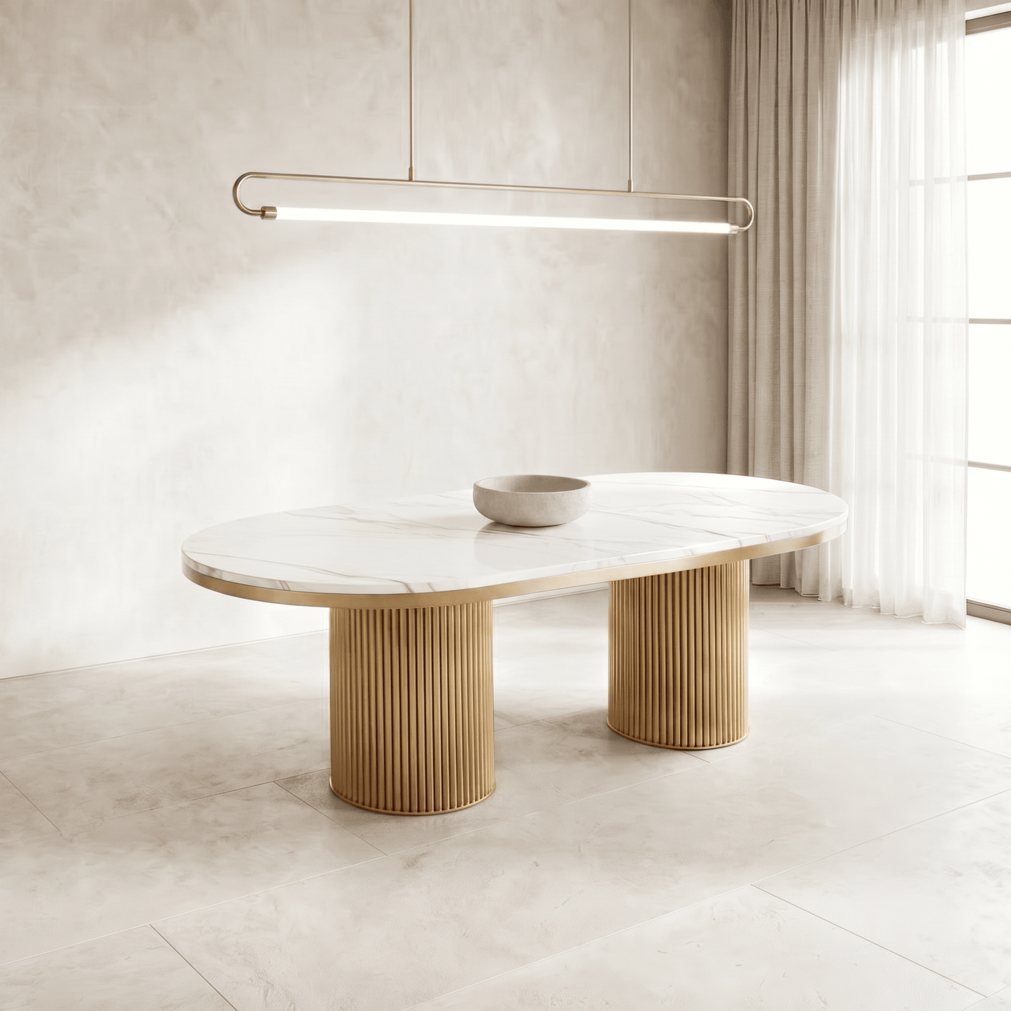 Furniture  -  Luca 2m Dining Table - Gold  -  60485554