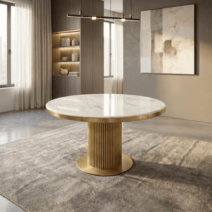 Furniture  -  Luca Round Dining Table - Gold  -  60485559
