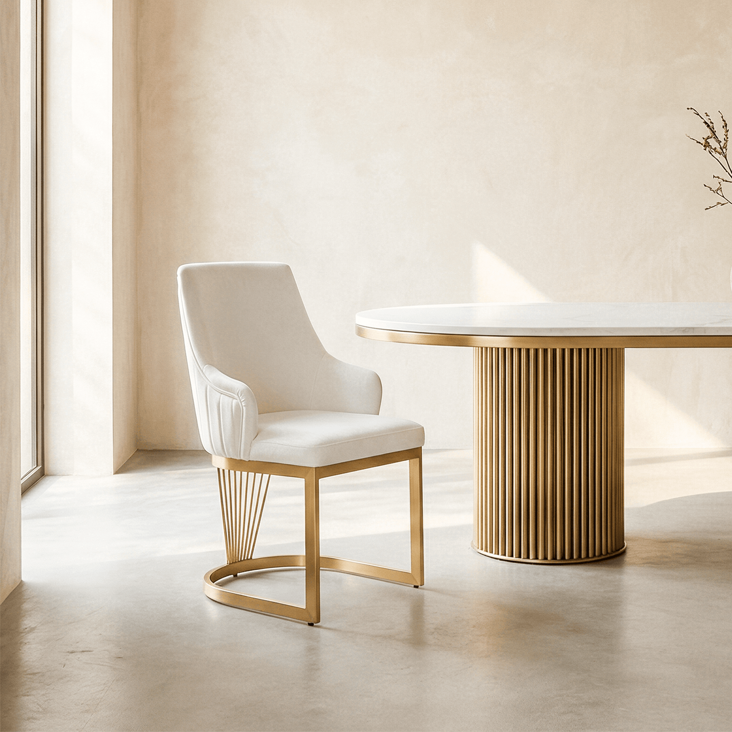Furniture  -  Luca Dining Chair - Gold  -  60485565