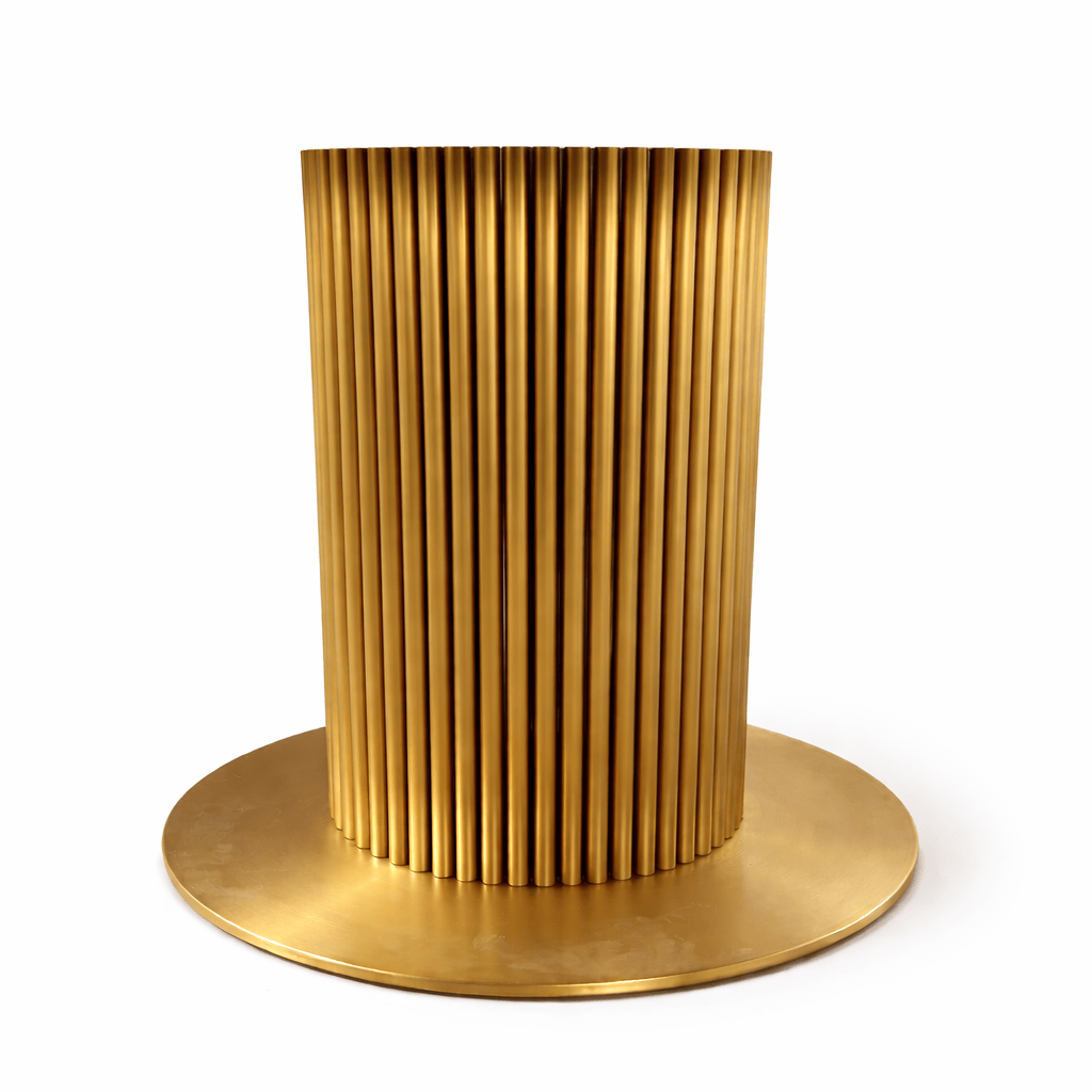 Furniture  -  Luca Round Dining Table & 4 Darcy Chairs - Gold  -  60485573