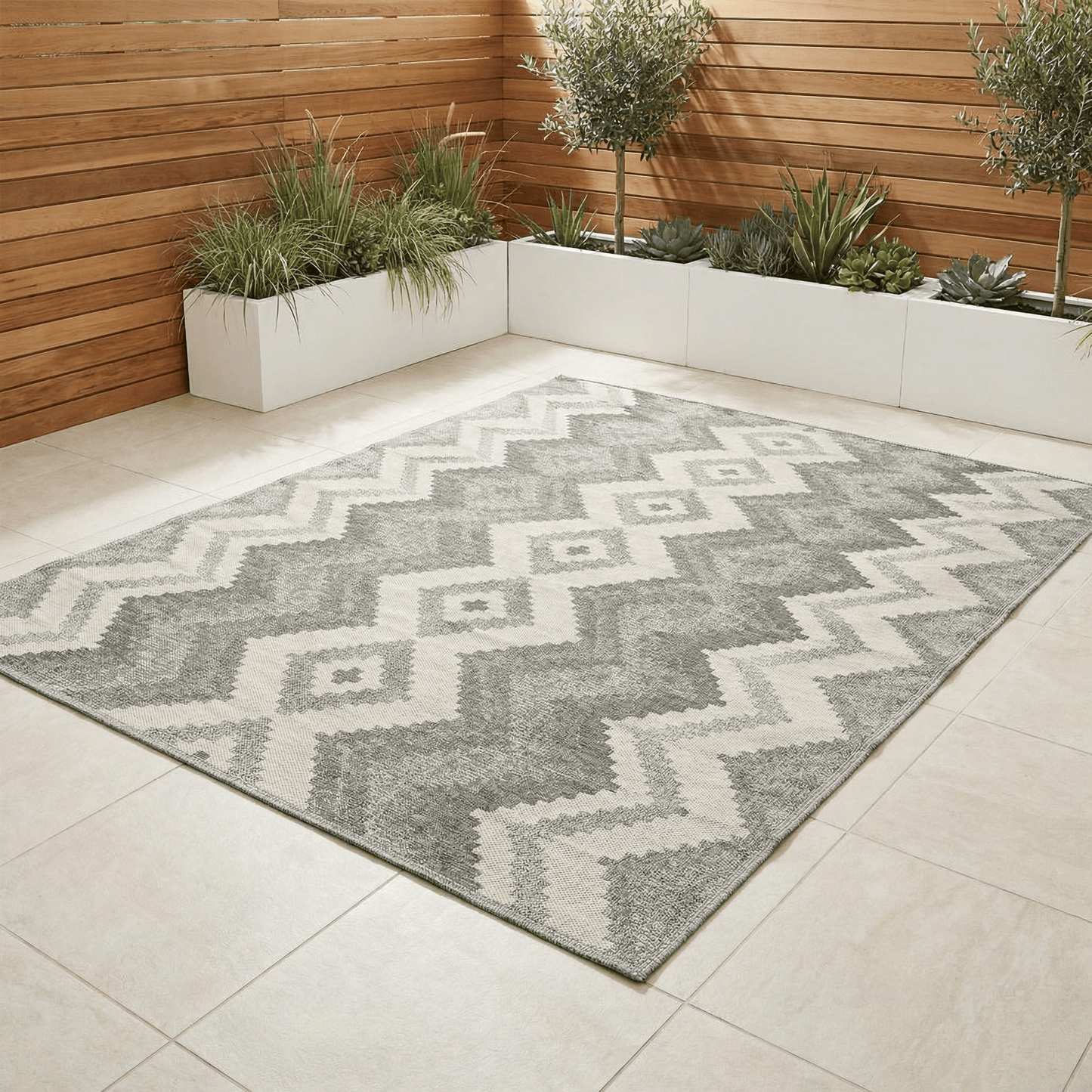 Gardening  -  Smart Zigzag Rug - Slate 180x240cm  -  60485604