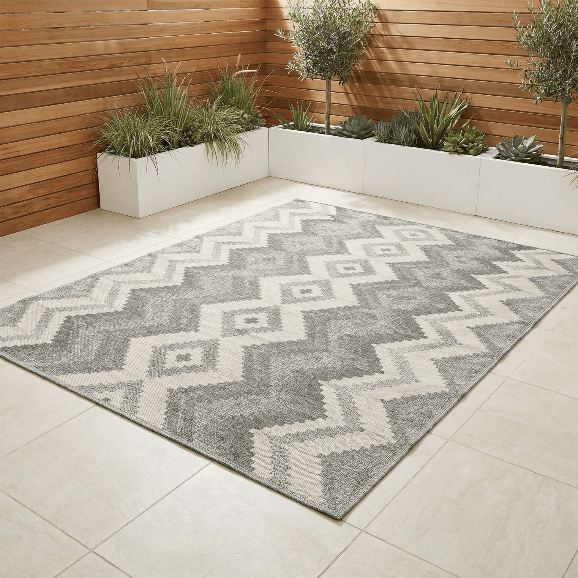 Gardening  -  Smart Zigzag Rug - Slate 180x240cm  -  60485604