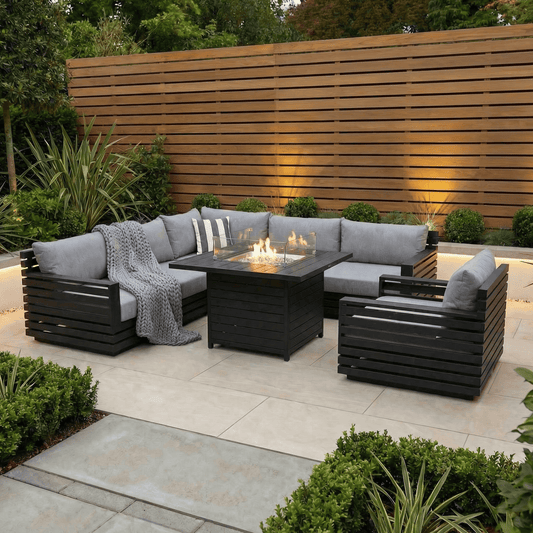 Gardening  -  Pacific Corner Firepit Set - Grey  -  60485612