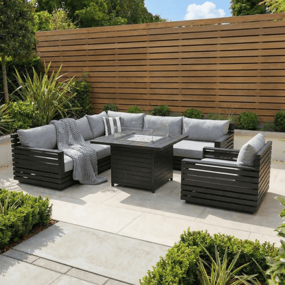 Gardening  -  Pacific Corner Firepit Set - Grey  -  60485612