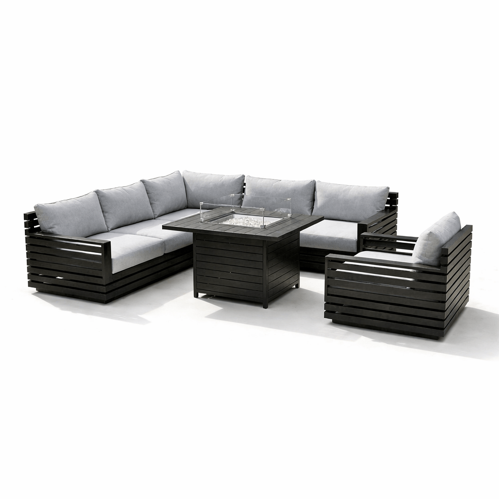 Gardening  -  Pacific Corner Firepit Set - Grey  -  60485612