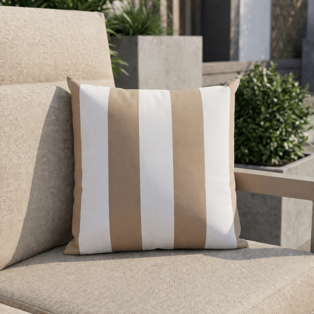Gardening  -  Zhyttco Natural Stripe Outdoor Cushion - 45x45cm  -  60485624