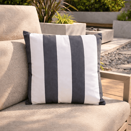 Gardening  -  Zhyttco Grey Stripe Outdoor Cushion 45x45cm  -  60485625