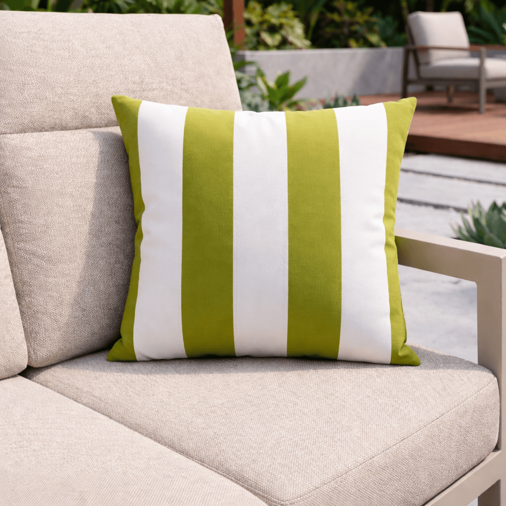 Gardening  -  Zhyttco Green Stripe Outdoor Cushion - 45x45cm  -  60485626