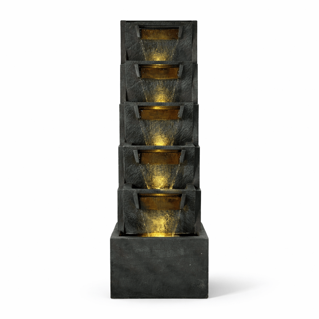Gardening  -  Hamac Large 5 Tier Slate Bowls  -  60485638