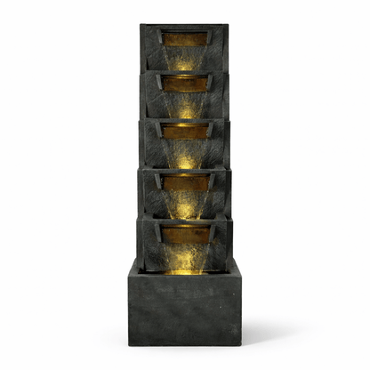 Gardening  -  Hamac Large 5 Tier Slate Bowls  -  60485638