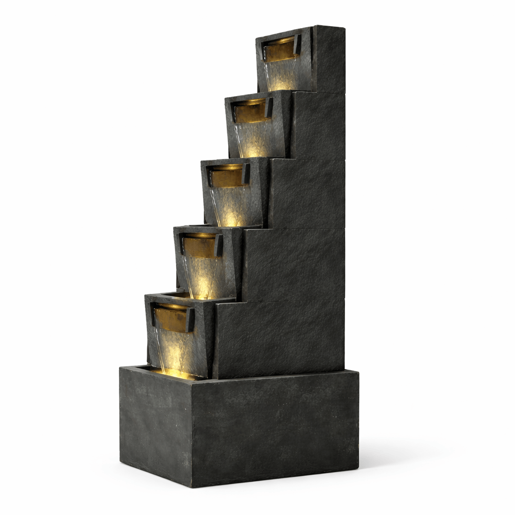 Gardening  -  Hamac Large 5 Tier Slate Bowls  -  60485638