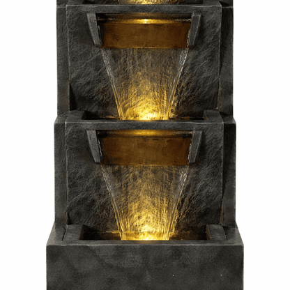 Gardening  -  Hamac Large 5 Tier Slate Bowls  -  60485638