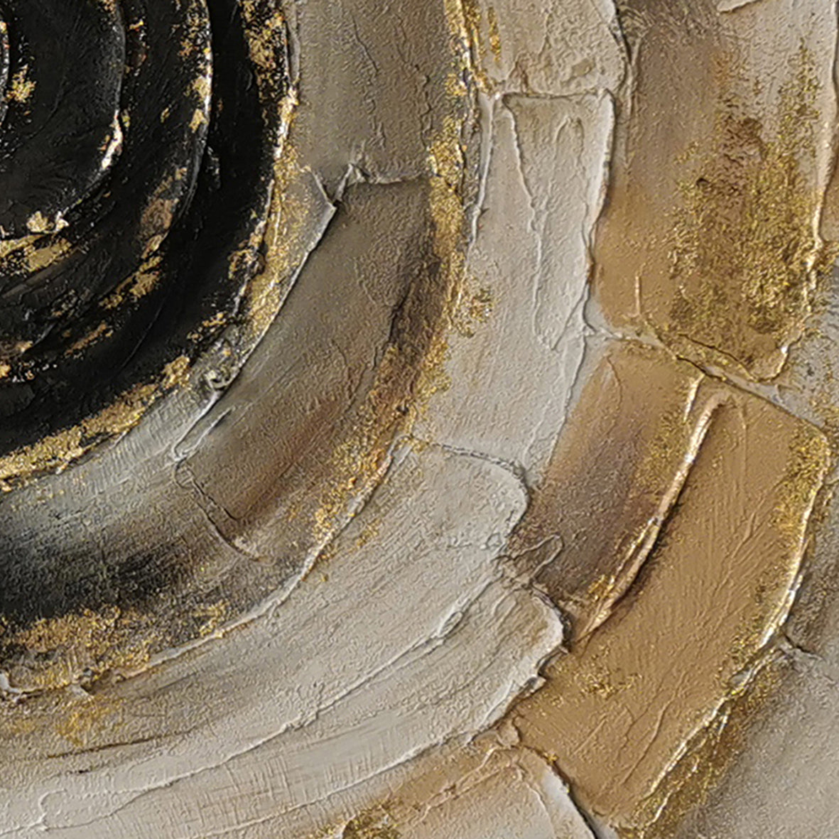 60485671 Black & Gold Spiral Painting - 100 x 100cm