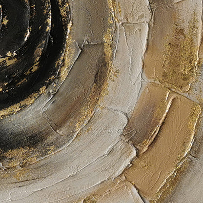 60485671 Black & Gold Spiral Painting - 100 x 100cm
