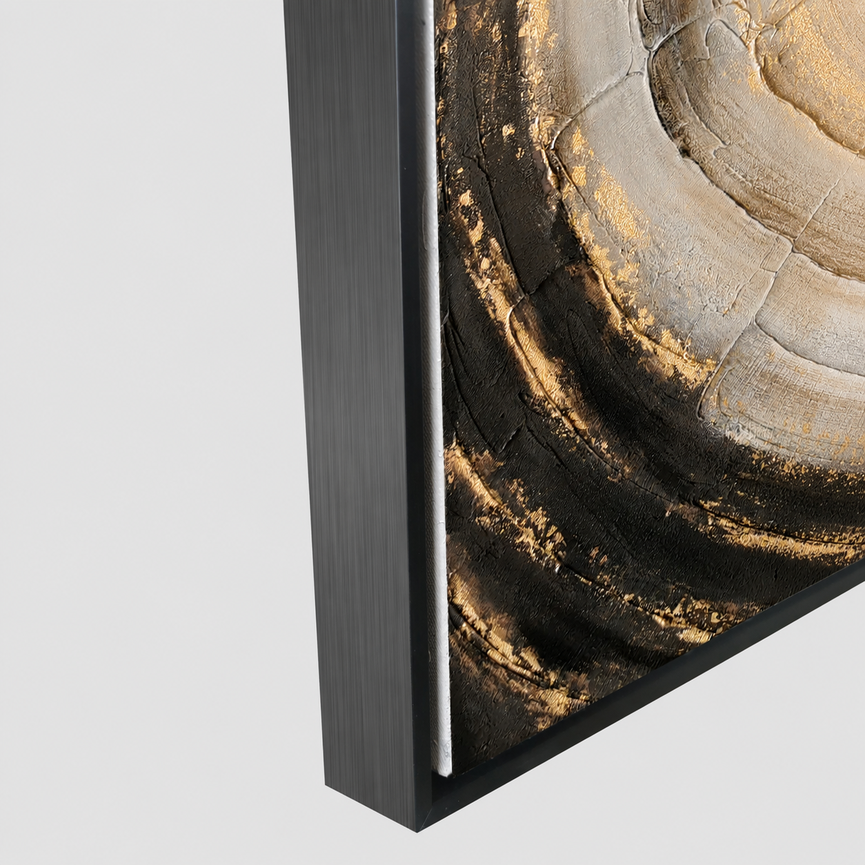 60485671 Black & Gold Spiral Painting - 100 x 100cm