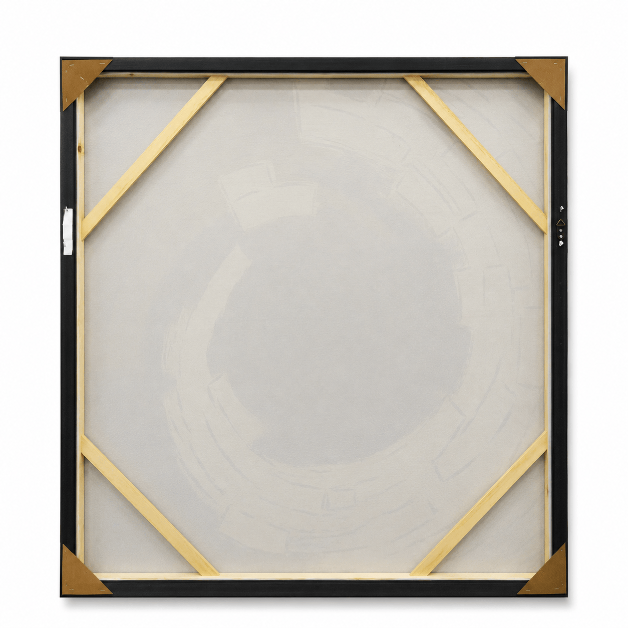 Yiwu Black & Gold Spiral Painting on Canvas with Black Frame - 100 x 100cm