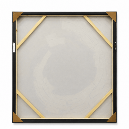 Pictures  -  Yiwu Black & Gold Spiral Painting on Canvas with Black Frame - 100 x 100cm  -  60485672