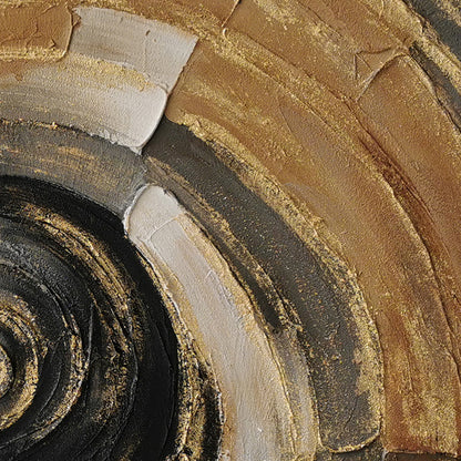 60485672 Black & Gold Spiral Painting - 100 x 100cm