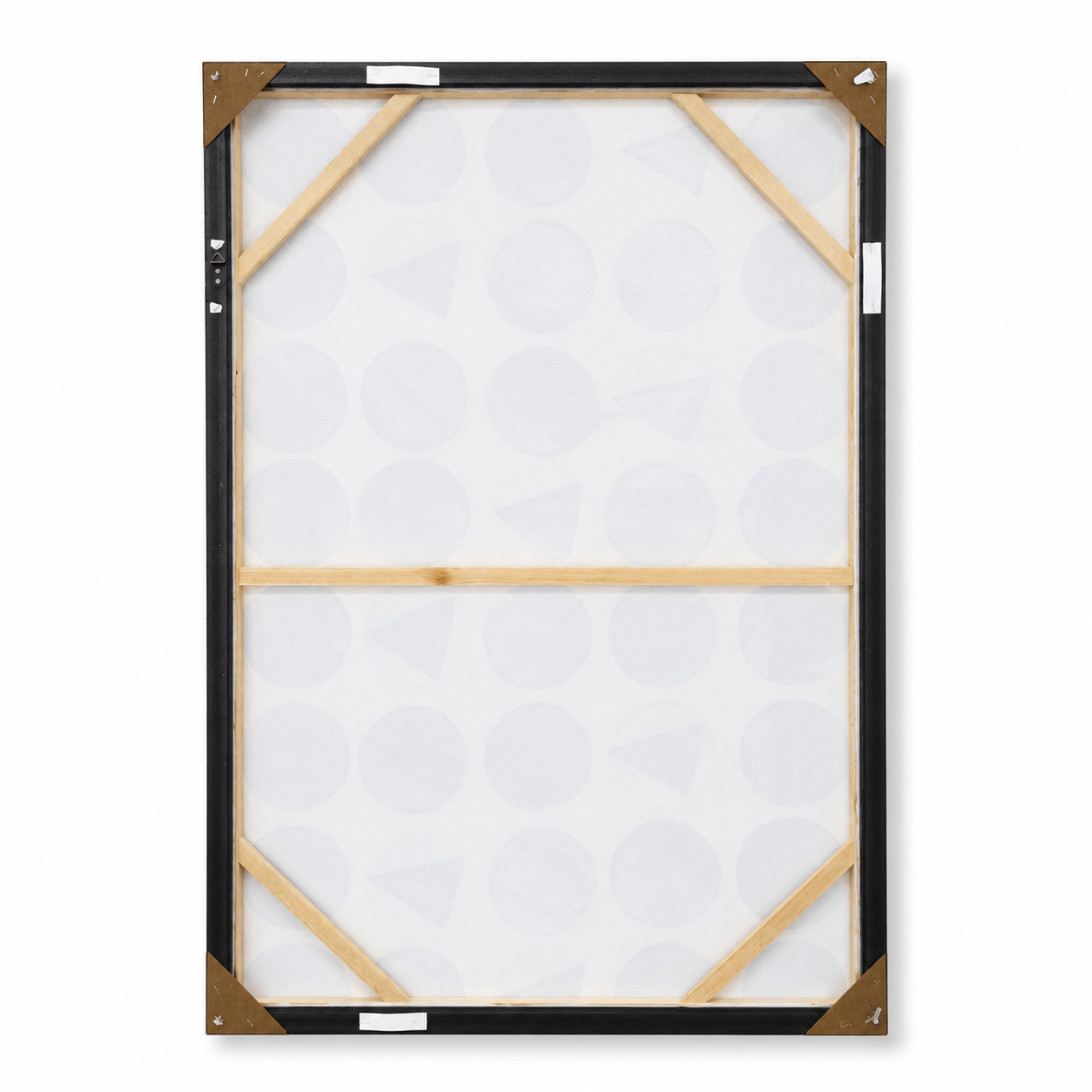 Pictures  -  Yiwu Silver Detail Circle Painting on Canvas with Black Frame - 120 x 80cm  -  60485673