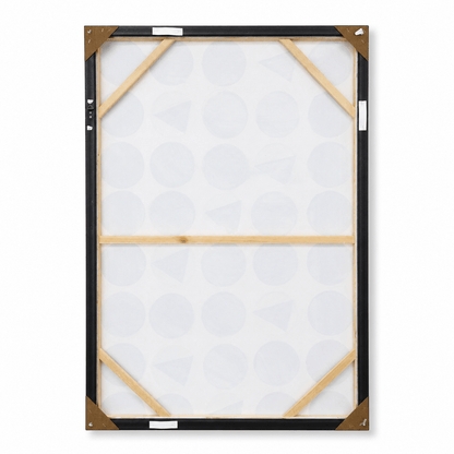 Pictures  -  Yiwu Silver Detail Circle Painting on Canvas with Black Frame - 120 x 80cm  -  60485673