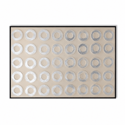 60485673 Silver Circle Design Painting - 120 x 80cm