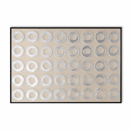 Pictures  -  60485673 Silver Circle Design Painting - 120 x 80cm  -  60485673