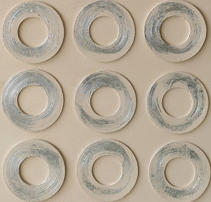 60485673 Silver Circle Design Painting - 120 x 80cm