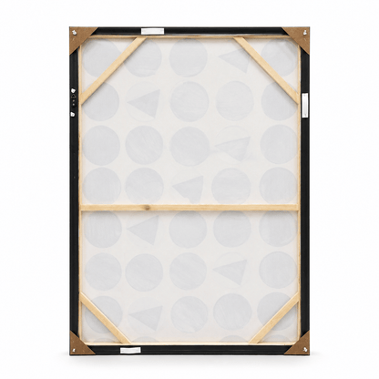 Pictures  -  Yiwu Gold Detail Circle Painting on Canvas with Black Frame - 120 x 80cm  -  60485674