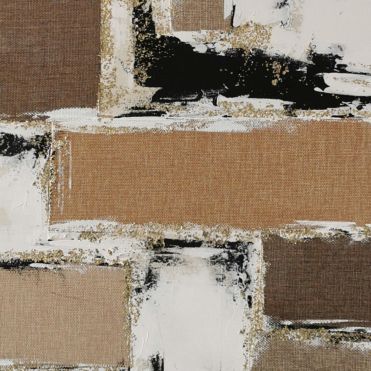 60485675 Brown Block Abstract Painting - 120 x 80cm