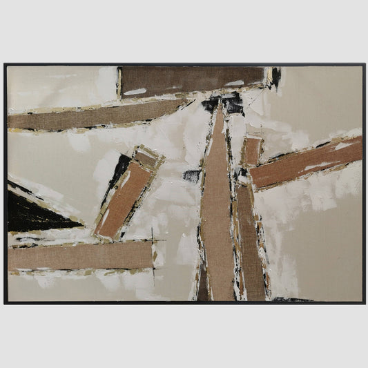 Pictures  -  60485676 Brown Brushstroke Abstract Painting - 120 x 80cm  -  60485676